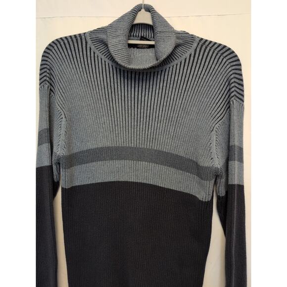 H&H M men's turtleneck gray navy block sweater long sleeve ribbed Australia Made - Picture 4 of 10
